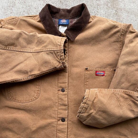 Vintage Dickies Chore Jacket Blanket Lined Tan Duck Canvas Men's XXL - Picture 4 of 13